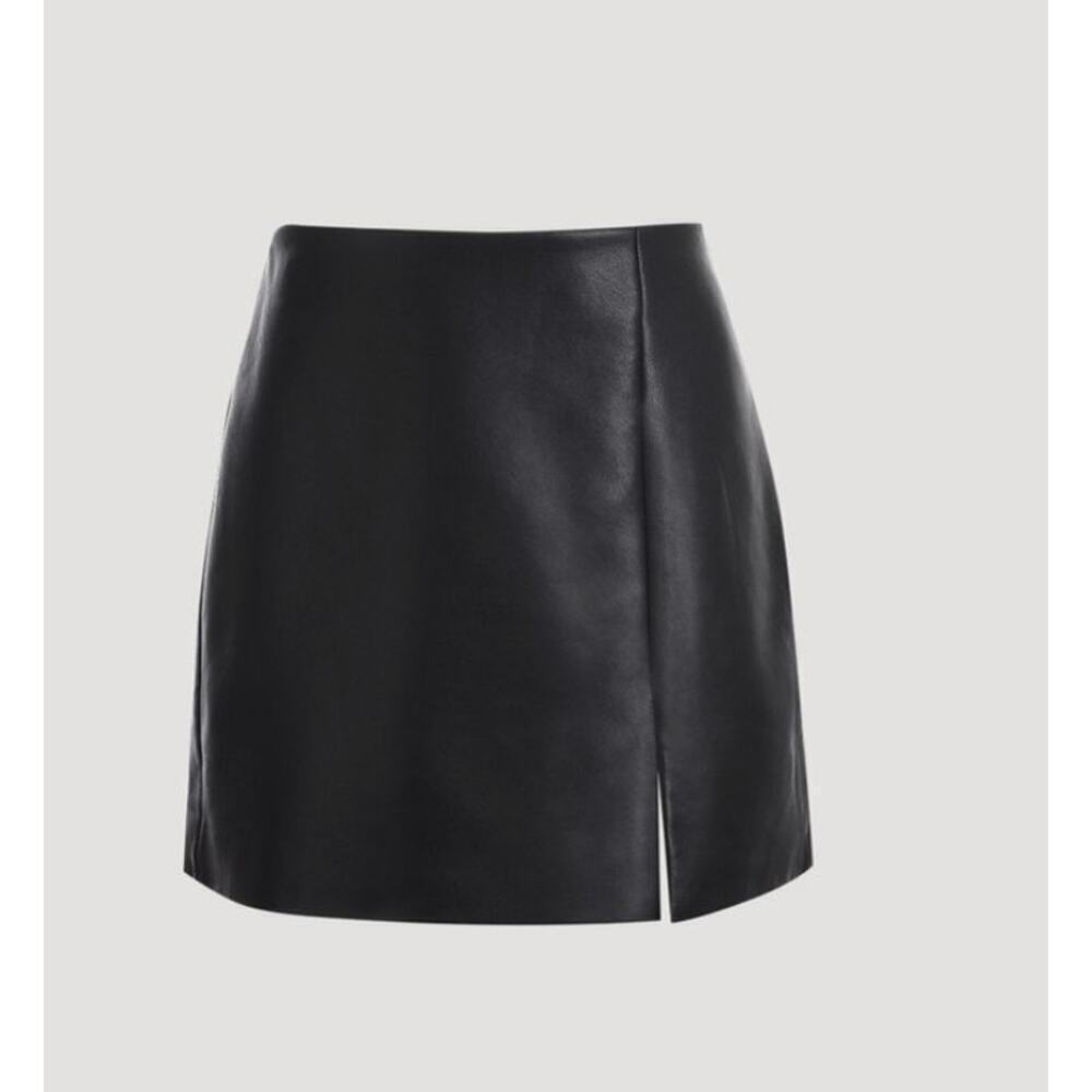 NEW Lita By Ciara Revolve 100% Lamb Leather Black Skirt - Picture 2 of 6